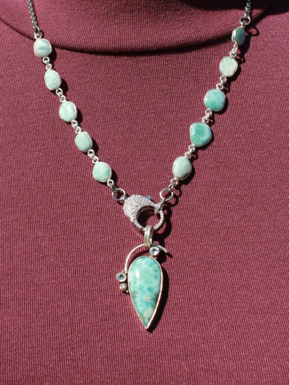 Artisan Larimar Pendant Necklace